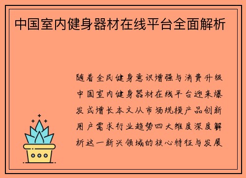 中国室内健身器材在线平台全面解析